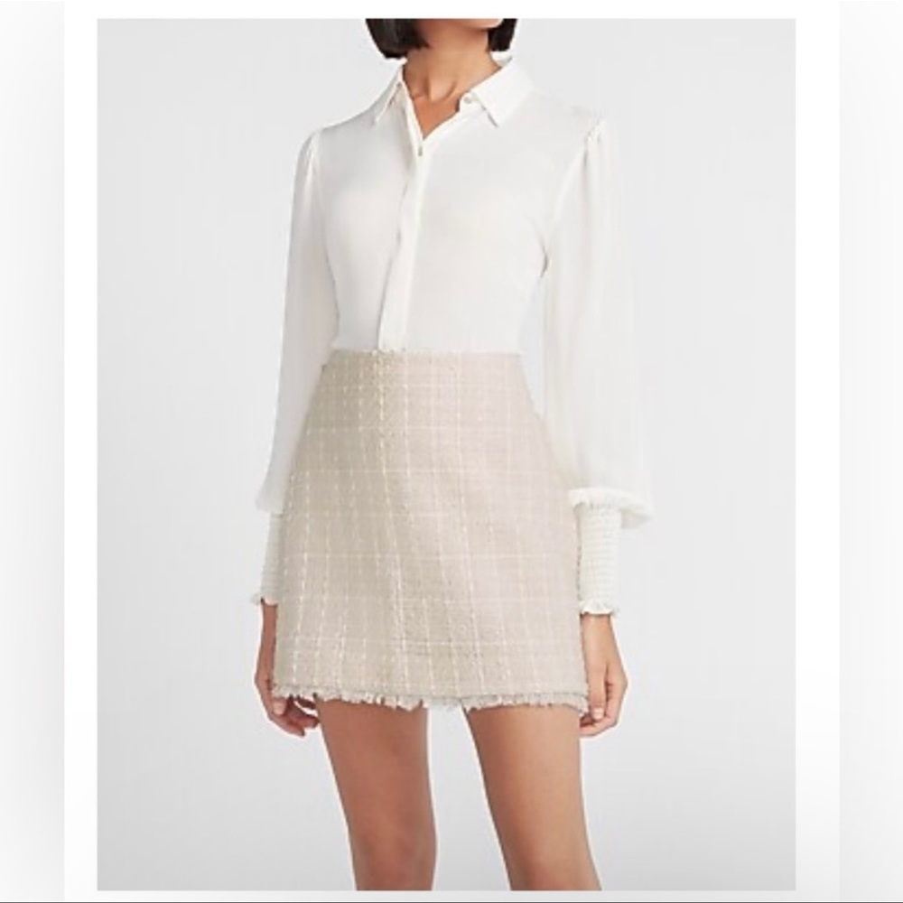 Express High-Waited Tweed Mini Skirt